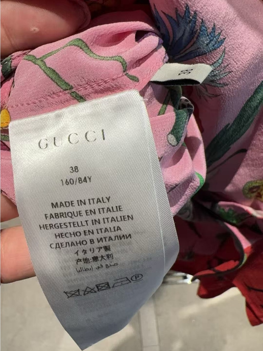 🚩steal Gucci Pink Floral Drawstring Blazer with Red Hem - Picture 6 of 7
